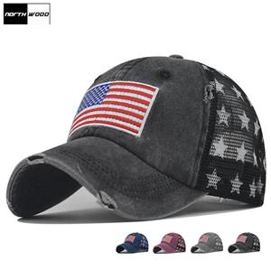 Northwood Men's Mesh Baseball Cap for Women USA Flag Summer Snapback Hat Outdoor Hip Hop Trucker Cap