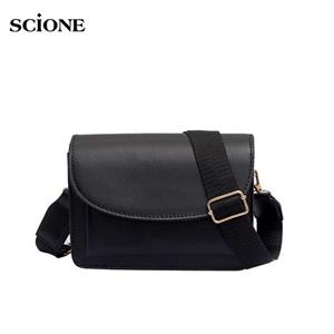 SCIONE Bag Women Retro Simple One Shoulder Messenger All-match Small Square Bag Solid Color Casual Female Bag
