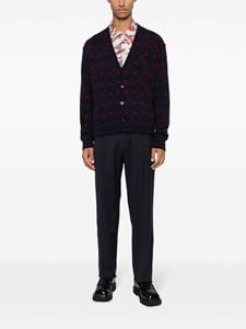 ETRO patterned-knit V-neck cardigan - Blauw