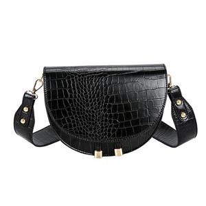 Yogodlns Women Crossbody Bag Retro Crocodile PU Leather Handbag Semicircle Small Shoulder Bags