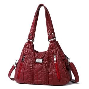 Desinvolte Boutique Bag Women's Shoulder Bag, Solid Color, Large Capacity, Washable, Can Be Carried Diagonally, Pu Soft Leather, New Fashion, Retro Style
