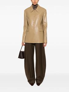 Nanushka classic-collar faux-leather jacket - Beige