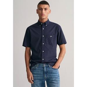 Gant Overhemd met korte mouwen REG MICRO DOT POPLIN SS SHIRT met logoborduursel op borsthoogte