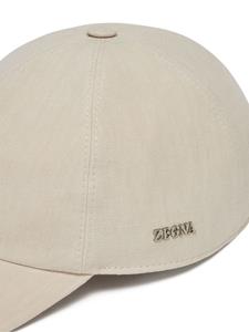 Zegna logo-lettering linen baseball cap - Beige