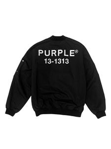 Purple Brand Bomberjack met logoprint - Zwart