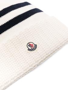 Moncler Gestreepte muts - Wit