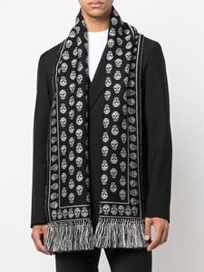 Alexander McQueen Sjaal met franje - Zwart