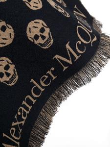 Alexander McQueen Sjaal met doodskop jacquard - Blauw