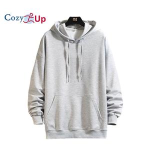 Cozy Up New Hooded Hoodies Men Thick Fabric Solid Basic Sweatshirts Quality Jogger Texture Pullovers