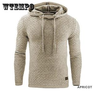 WTEMPO Mens Hoodies Men Long Sleeve Solid Color Hooded Sweatshirt Male Hoodie Casual Sportswear