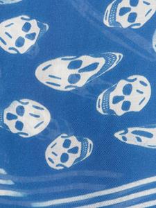 Alexander McQueen Sjaal met doodskopprint - Blauw
