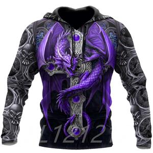 Xiao Xiang Lente en herfst heren hoodie 3D printen Dragon Element Fashion Sweater Persoonlijkheid Street Home Casual Pullover Oversized Jas