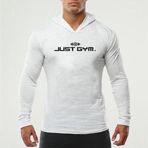 Muscleguys Heren Herfst Hooded Sweater katoenen T-shirt Slim Jas Lente en Herfst Dunne Bottoming Shirt