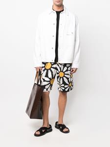 Marni Bermuda shorts met bloemenprint - Zwart