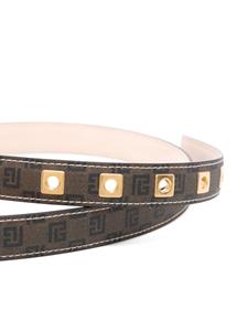 Balmain logo-buckle monogram-pattern belt - Bruin