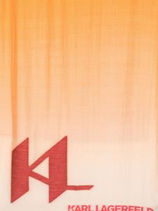 Karl Lagerfeld Sjaal met bloemenprint - Oranje