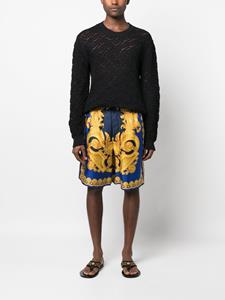 Versace Shorts met barokprint - Blauw