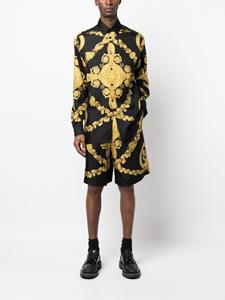 Versace Shorts met barokprint - Zwart