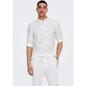 ONLY & SONS Overhemd met lange mouwen ONSCAIDEN LS HALFPLACKT LINEN SHIRT