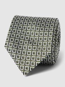Boss Zijden stropdas met pied-de-poule-motief, model 'Tie' (7,5 cm)