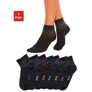 H.I.S Korte sokken met stippenmotief (set, 7 paar)