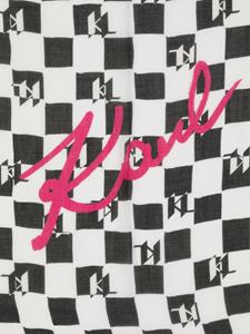 Karl Lagerfeld K/Signature checked scarf - Zwart