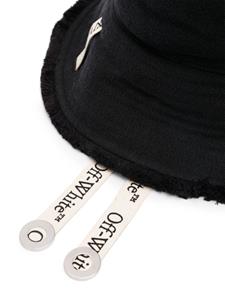 Off-White logo-tape cotton bucket hat - Zwart
