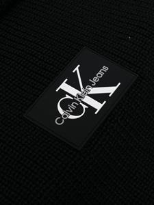 Calvin Klein Muts en sjaal set met logopatch - Zwart