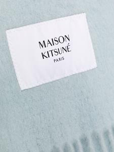 Maison Kitsuné Sjaal met franje afwerking - Blauw
