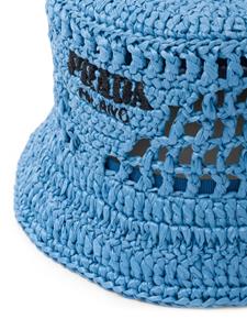 Prada Vissershoed met geborduurd logo - Blauw