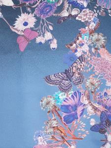 Aspinal Of London Sjaal met bloemenprint - Blauw