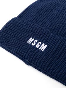 MSGM Muts met geborduurd logo - Blauw