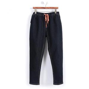 MOJTA Spring Autumn Fashion Women Harem Pants Elasticity High Waist Denim Ladies Plus Size Jeans