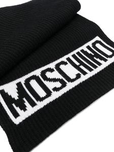Moschino Sjaal met logoprint - Zwart