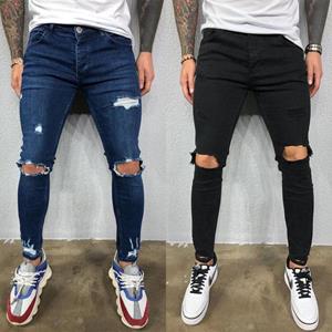 T  min Heren Jeans Slim Fit Ripped Jeans Fashion Casual Skinny Elastische Potlood Broek