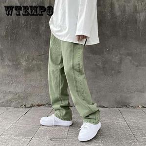 WTEMPO Draping Hip-hop Jeans Men's Spring Loose-fitting Straight Wide-leg Trousers