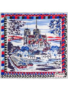 Prada Parijs sjaal met dessin - Blauw