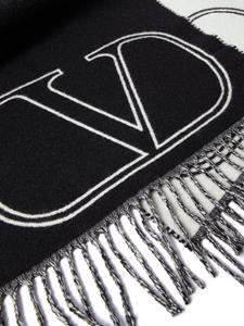 Valentino VLogo intarsia sjaal - Zwart