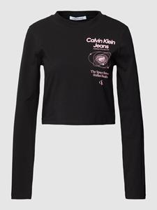 Calvin Klein Jeans Kort shirt met lange mouwen en motiefprint, model 'GALAXY PRINT'