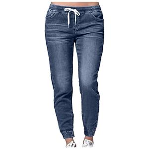 Westlife (SU)Women's Fashion Casual Mid Waist Pocket Jeans Pants Denim Casual Pants