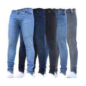 PAPA Herfst herenmode westerse casual vintage slanke strakke broek pure kleur katoen potlood jeans tiener
