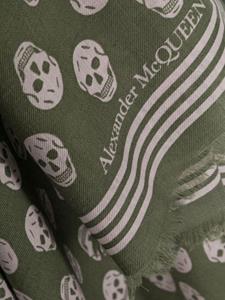 Alexander McQueen Sjaal met doodskopprint - 2972 GREEN