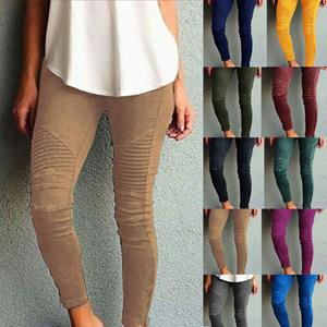 Good Luck Z Women's Fashion Casual Slim Tight Elastic Pants Pure Color Jeans Leisure Trousers