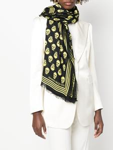 Alexander McQueen Sjaal met geborduurd logo - Zwart