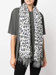 Balenciaga Sjaal met logoprint - Wit