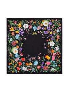 Gucci Sjaal met bloemenprint - Zwart