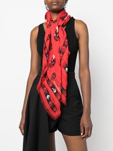 Alexander McQueen Sjaal met print - Rood