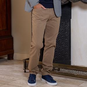 Adam est 1916  Katoenen Stretch Chino Beige - 56 - Heren