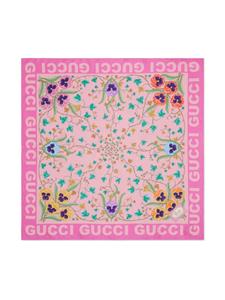 Gucci Sjaal met bloemenprint - Roze