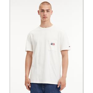 TOMMY JEANS T-shirt met ronde hals, timeless logo op de zak